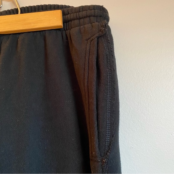Aerie. Black joggers. Size large. Relaxed fit. Distressed fabric. Cuffed ankles. - Picture 6 of 7